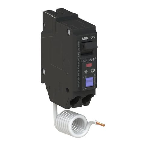 Single Unit 20A 1-Pole Q-Line Plug-In Circuit Breaker 120/240V, thermal-magnetic, quick-make/quick-break, with visible fault indicator