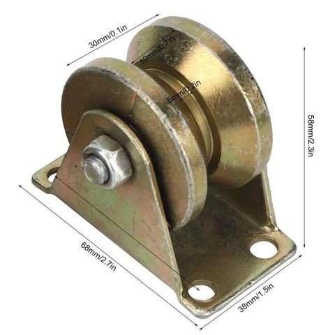 Heavy Duty V Groove Gate Roller With Track Rail For Industrial Sliding Doors, Rugged V Groove Wheel System, side view