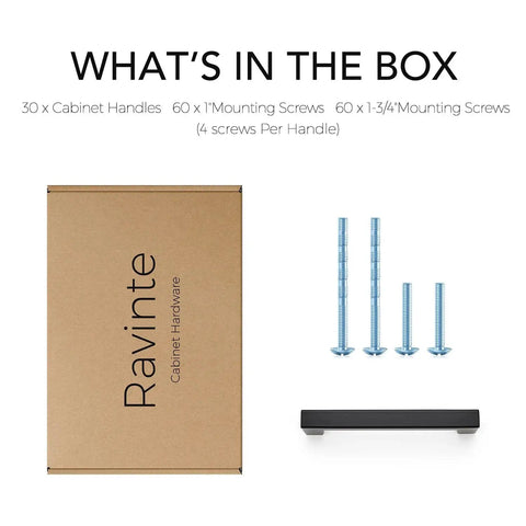 30 Pack 4 Inch Square Kitchen Cabinet Handles Matte Black Drawer Pulls For Cupboards And Cabinets Durable Hardware Set