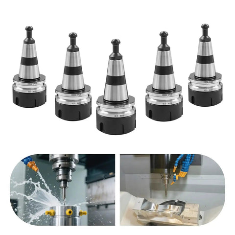Five CNC Router Balance Collet Set, 5 Piece High Precision Chucks, 1 To 20mm Clamping Range, 40Cr Steel Tool Holders