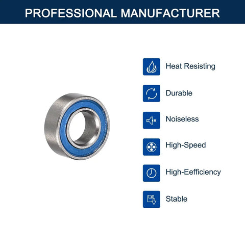 Miniature Deep Groove Ball Bearing 4x10x4mm MR104 2RS Double Rubber Sealed Pre Lubricated; features include high-speed and noiseless operation