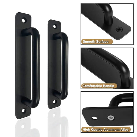 Front view of 10 Pack 8 Inch Matte Black Cabinet Pulls And Drawer Handles Stainless Steel Kitchen Hardware, durable finish