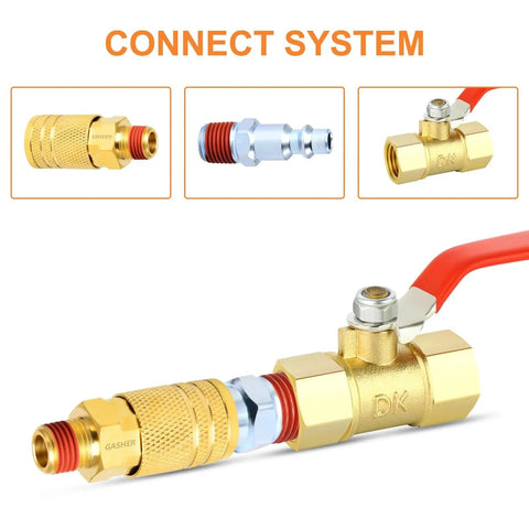 Set Of 2 Brass Quick Connect Air Couplers One Quarter Inch NPT Male Threads Heavy Duty Industrial Grade Corrosion Resistant