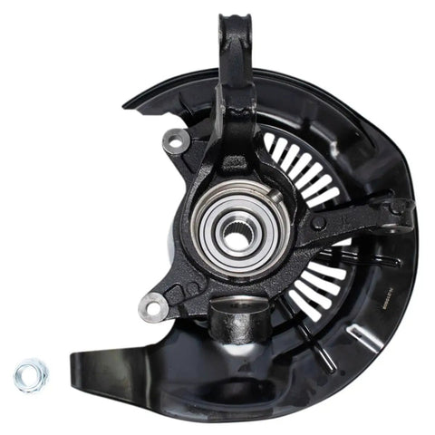 Steering Knuckle And Wheel Bearing Hub Assembly 5 Lug With ABS For Toyota Highlander AWD Front Driver And Passenger Side 2008 2010 2011 2013 Plug And Play Premium Replacement Front Left Right Pair For Easy Install And Long Lasting Performance, shown from front view