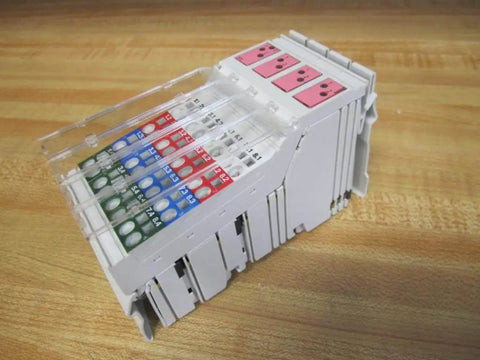 Pack of 8 in-line digital output interface units, 24 VDC 2 A, 8-channel industrial I/O modules with 4-wire connection, Module ID 189