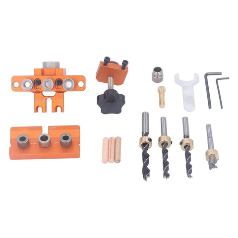 3 In 1 Doweling Jig Kit With Clear Engraved Scale Drilling Locator Puncher For Woodworking And Furniture Assembly components