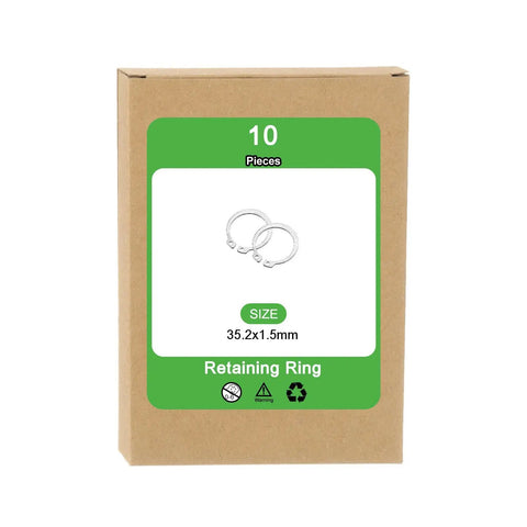 10 Pack 35.2mm External Retaining Rings 304 Stainless Steel Circlips Snap Rings For Valves And Electrical Appliances box