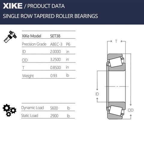 Durable Wheel Bearing Set 38 Tapered Roller Bearings For Car And Trailer Axles Fits Most Vehicles 2 Pack XiKe Beefy Chrome Steel Diagram