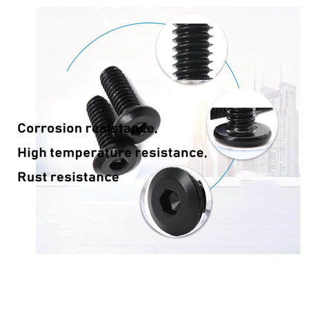 Close-up of 12 Pack M6 22mm Black Flat Head Allen Bolts For Furniture And Home Office Tables Desks Cabinets Wardrobes Made From 304 Stainless Steel Rust Resistant Heavy Duty Socket Cap Screws Built Tough