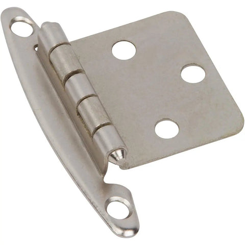 Satin Nickel Cabinet Hinges For 25 Cabinets Pack Fifty Hinges Non Self Closing Free Swinging Variable Overlay Flush Mount