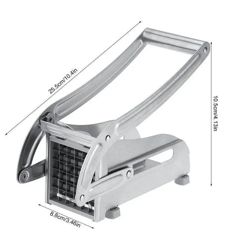 Stainless Steel Potato Cutter And French Fry Cutter Veg Slicer with 36 Hole And 64 Hole Blades, Non Slip Handles, Dishwasher Safe