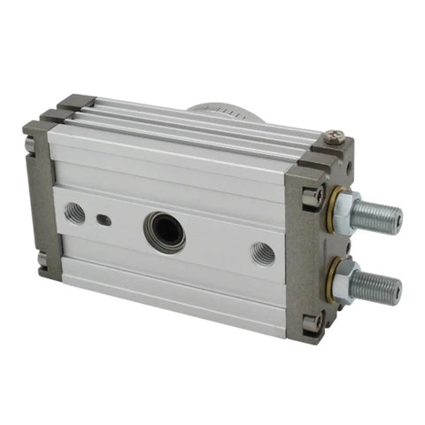 Pneumatic rotary cylinder air table actuator with aluminum housing and dual mounting studs (side view)