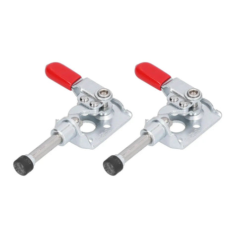 Heavy Duty Push Pull Toggle Clamp Set For Woodworking And Welding Jigs, 2 Pack Hand Tool Clamps with red handles