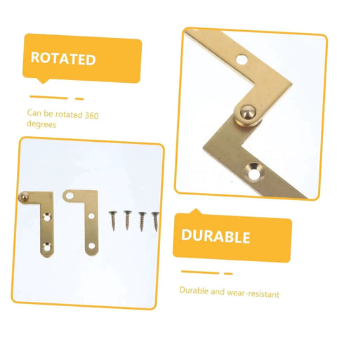 Rotatable Copper Pivot Door Hinges Set for Hidden Doors and Cabinets with screws, showcasing durability and 360-degree rotation.
