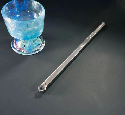 Carbide Turning Tools Set For Acrylic Resin And Hybrid Wood Lathe Work With 12 Inch Tools And 17 Inch Handles Four Piece USA Made Lathe Tool Kit