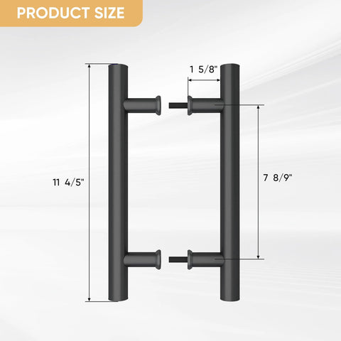 12 Inch Push Pull Barn Door Handle Set Double Side H Shape Sliding Door Hardware Heavy Duty Swing Gate Handles Matte Black Carbon Steel Anti Rust Finish Easy Install With Screws And Installation Manual