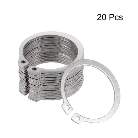 49mm External Circlip Retaining Ring Set For Shafts In 304 Stainless Steel 20 Pieces Outer 49mm Inner 41.5mm Thickness 1.5mm Snap Rings