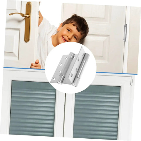 Heavy Duty Spring Loaded Double Swing Door Hinges by Holibanna, durable stainless steel, ideal for backyard doors and patio gates