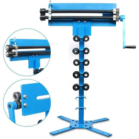 Professional Manual Bead Roller With Six Dies Set For 1.2mm Sheet Metal displaying hand crank and die arrangement.