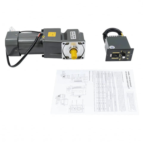 Beefy 110V 120W Electric Gear Motor With Speed Controller and manual, single-phase high torque gear reducer, right angle, industrial use