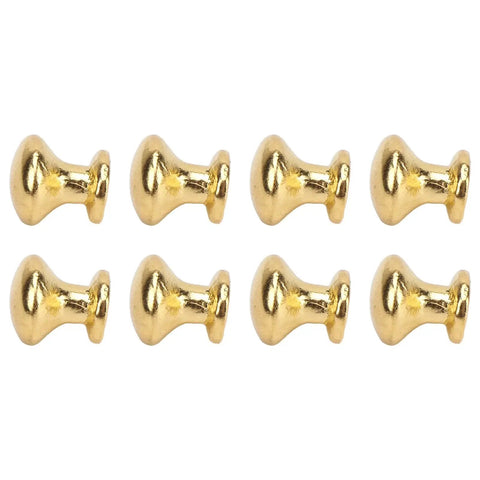 Miniature Round Head Pull Handles Set for Dollhouse Cabinets and Drawers, gold tone metal knobs, 1:12 scale, 8 pieces