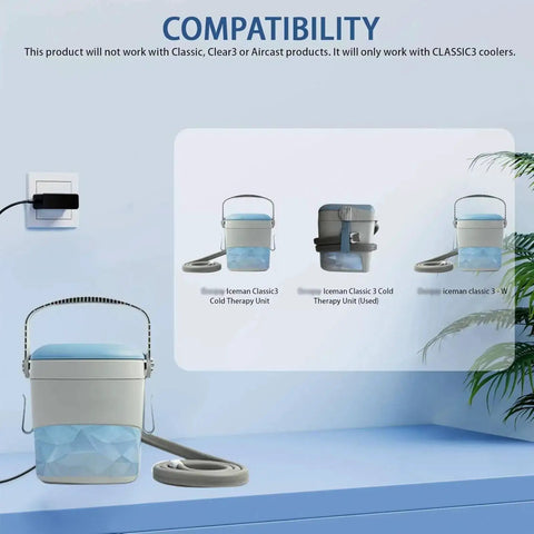 Image showing compatibility of the Plug And Play 12V 1A Power Cord Replacement For DonJoy Iceman Classic3 Cold Therapy Unit
