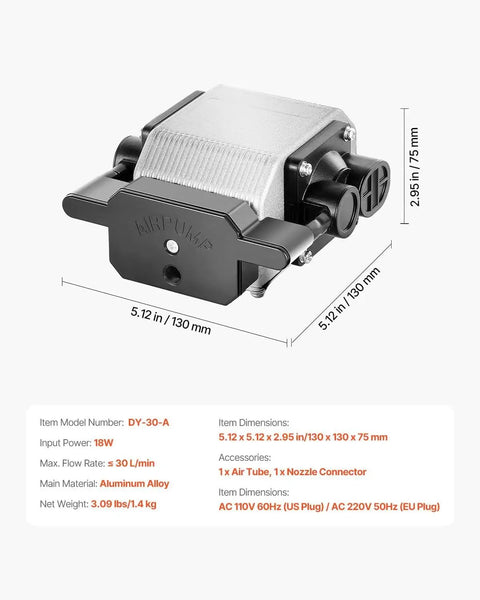 Pro Grade Air Assist Pump Kit For Laser Cutters And Engravers With Adjustable 30 L Per Minute Airflow Clears Smoke And Dust