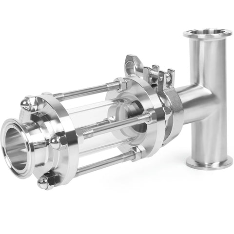 JMCOLMT in-line sight glass, 1.5-inch tri-clamp, stainless steel, straight flow, 38mm OD