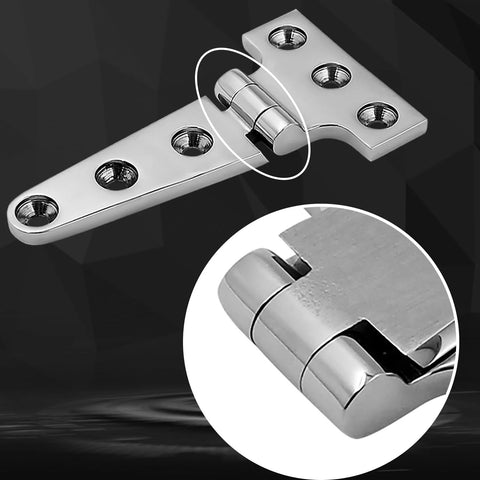 Laorde 316 stainless steel T-hinge, 4in x 2in marine-grade boat hatch hinge, 2-pack with screws