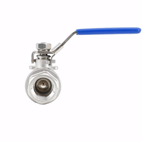 3/4 in 304 stainless steel full-port ball valve with blue vinyl handle, NPT female x female, 1000 WOG