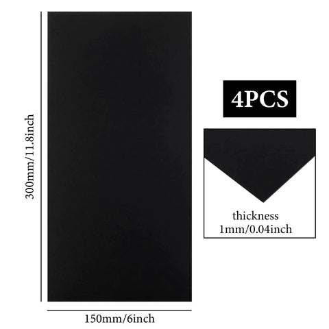 Anodized Aluminum Sheets Set, LOYORTY 4 Pack 6 X 12 Inch, 1mm Thick Black Engraving Blanks for Laser Engraving, Crafting, DIY Projects.