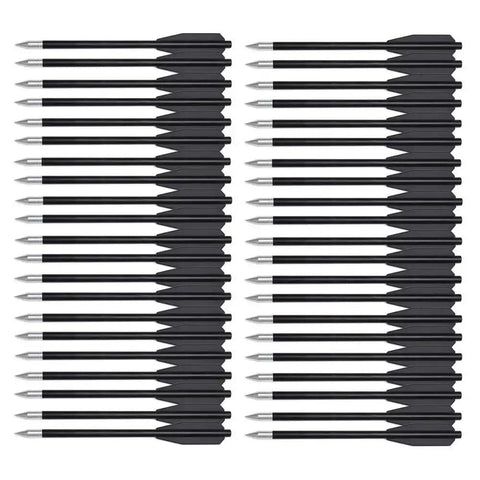 Crossbow Bolts Six Point Three Inch 36 Pack Black Plastic Shaft Arrows With Aluminum Point Tip For Small Crossbows Practice Bolts