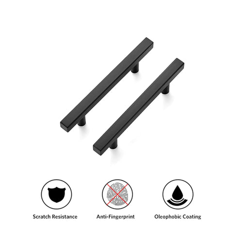 30 Pack 6 Inch Square Cabinet Pulls Matte Black Stainless Steel Kitchen Drawer Handles With Three And Three Quarter Inch Hole Centers
