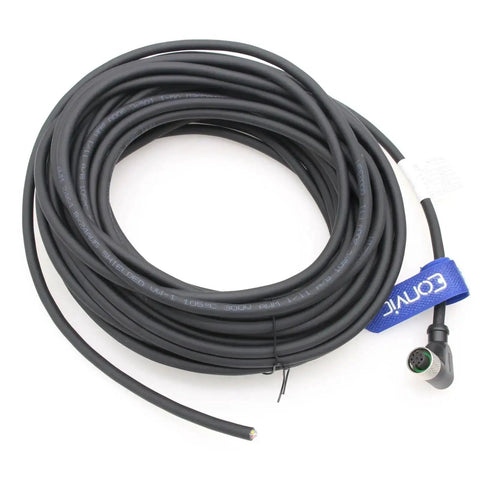 Right Angle M12 8 Pin A Code Female Industrial Sensor Connector With Shielded Waterproof Aviation Cable 10m coiled view