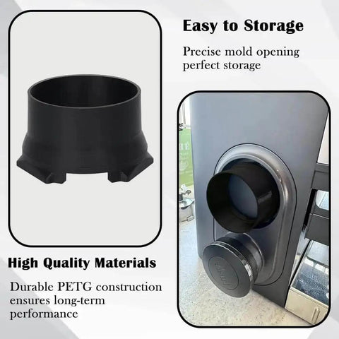 Portafilter Funnel For Ninja Luxe Espresso Machines Barista Grade Anti Splash Reusable Dosing Ring Replacement Coffee Funnel Compatible With ES501 ES601 ES655CO Luxe Series Home Cafe Dessert Shop Accessory shown with storage feature on a machine.