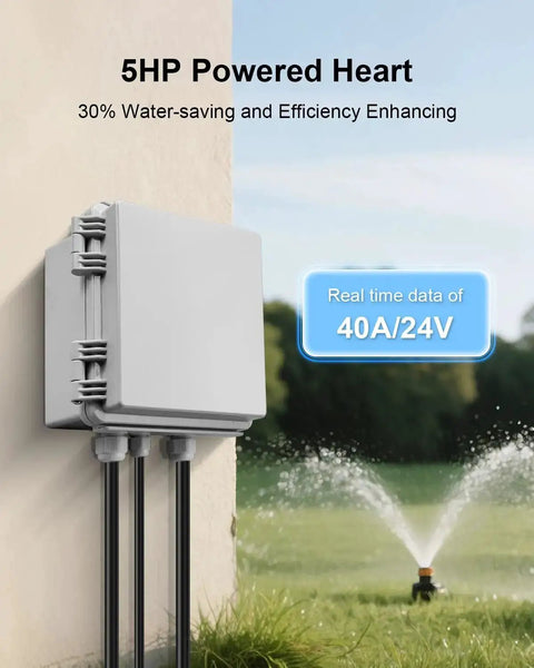 40 Amp 24V Irrigation Pump Start Relay with waterproof box installed near sprinklers