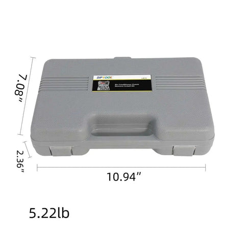 Air Conditioning Clutch Holding Tool Set The Go To A C Clutch Remove And Install Kit For GM Chevy Chrysler Subaru Volvo Fits 510 508 507 709 32C 25C 17C Not For F150 With F10 Compressor gray plastic case front view