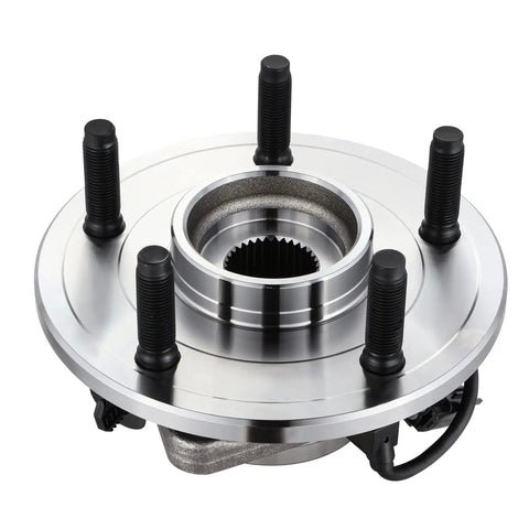 Factory Style Front Wheel Bearing Hub Assembly With ABS Sensor Plug For Dodge Ram 1500 4x4 2002-2005 Replacement On Driver Or Passenger Side Bare Steel
