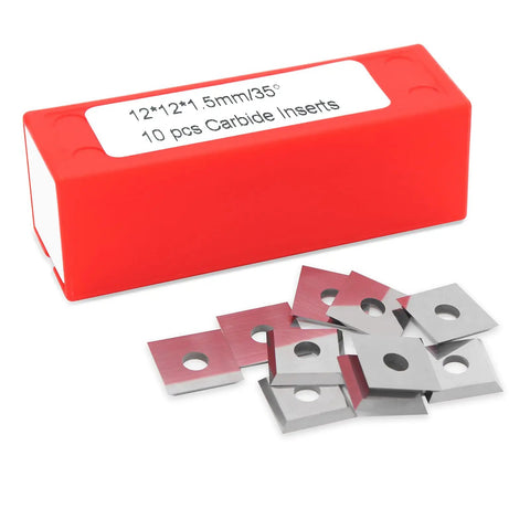 High Performance 12x12x1.5mm Carbide Insert With Four Cutting Edges And 35 Degree Cutting Angle Straight Hole Pack Of 10 For CNC Milling And Metalworking Tungsten Carbide Tough As Nails Long Lasting package and inserts