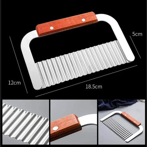Stainless Steel Wavy Crinkle Cutter For Potatoes And Vegetables 1 Piece Kitchen Tool Durable Veggie Slicer