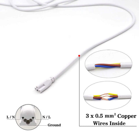 Six Foot LED Linkable Tube Light Cord for T5 And T8 Fixtures, Double End No Fuss Plug And Play Connector Cable illustration