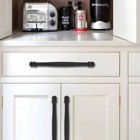 Kitchen cabinet with 2 Pack 4 Inch Center To Center Black Cabinet Pulls Solid Heavy Duty Drawer Handles For Cabinets Cupboards And Furniture Built From Durable Aluminum Or Stainless Steel Corrosion Resistant Finish Ideal For Kitchen Cabinets