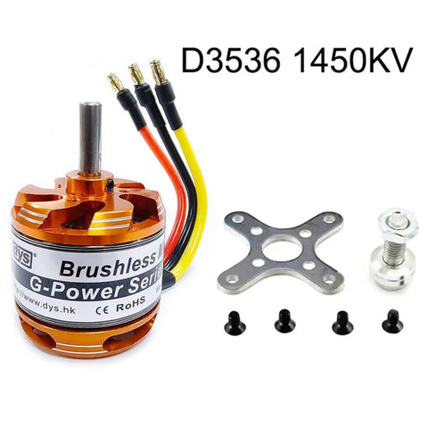 D3536 1450KV Brushless Outrunner Motor For Beefy RC Multicopters And Fixed Wing UAVs, 5.0mm Shaft, 2-4S LiPo Compatible