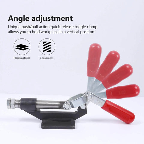 Push Pull Toggle Clamp 42mm Stroke Quick Locking Horizontal Clip Hand Tool for CNC Fixtures in angle adjustment view