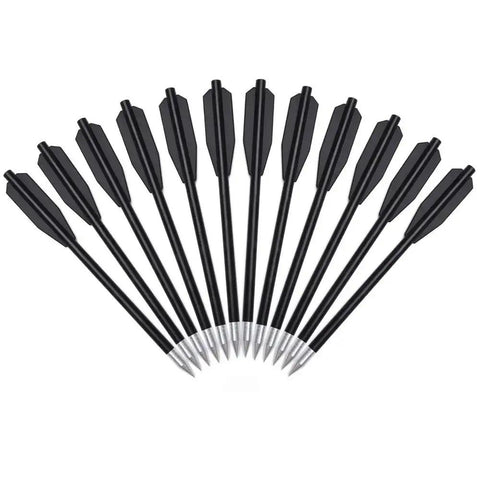 Crossbow Bolts Six Point Three Inch 36 Pack Black Plastic Shaft Arrows With Aluminum Point Tip For Small Crossbows Practice Bolts