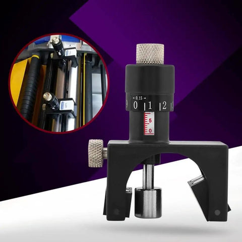 Two Piece Planer Blade Setting Jigs For Woodworking with micro adjustable magnets, close-up of adjustable knob, and installed view