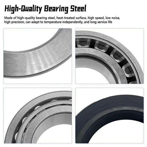 Close-up of bearing steel components with heat-treated surface for Rear Axle Bearing Oil Seal Kit Fits Nissan Titan 2004-2007, Frontier 2005-2017