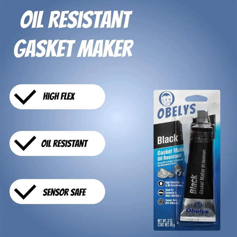 Oil Resistant RTV Silicone Gasket Maker Four Pack With Maximum Fluid Resistance displayed in 3 oz tube packaging