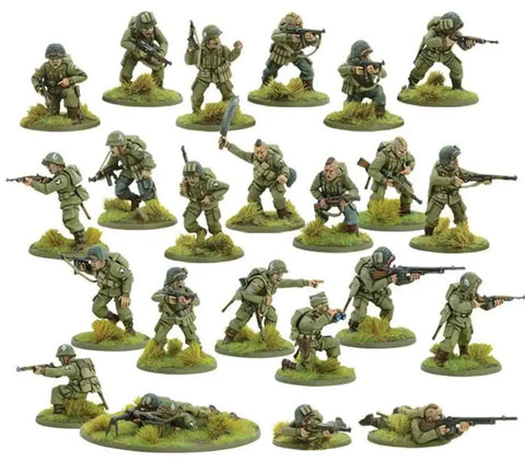 US Airborne Paratroopers 1:56 Scale Tabletop Miniatures Pack Plastic Paintable 28mm WWII Soldiers For Adults Unpainted