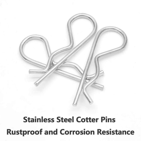 4 Pieces R Clips Hitch Pins Set In Stainless Steel For Trailers And Tow Bars Galvanized Cotter Pins Spring Clips M3.5 X 75mm
